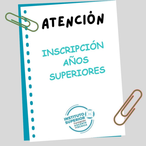 INSCRIPCIÓN CICLO LECTIVO 2026 AÑOS SUPERIORES