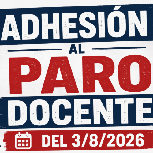 Adhesión al paro docente del 3/8/2026